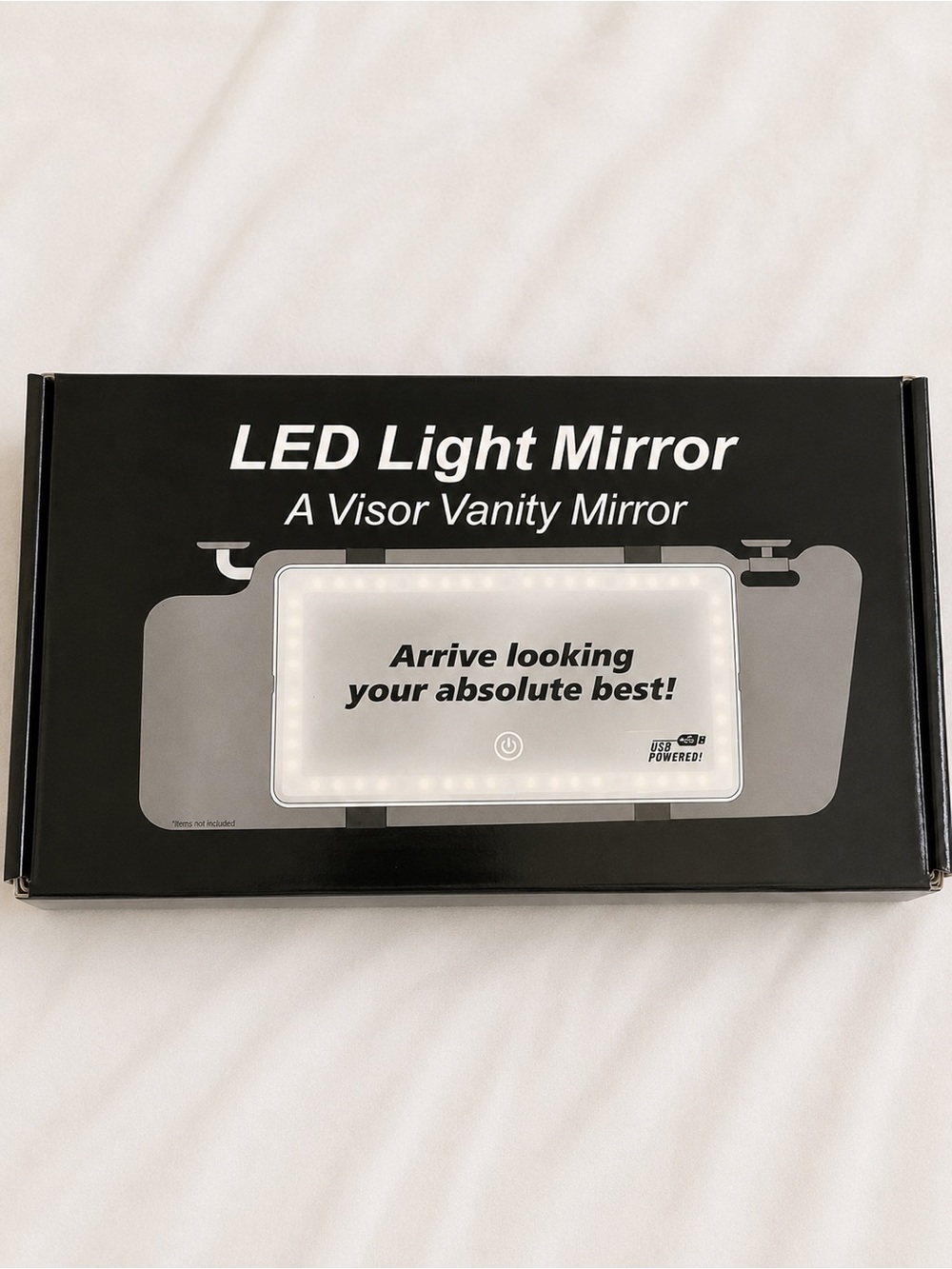 LED Light Visor Vanity Mirror - Black